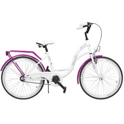 Dviratis AZIMUT Julie 24" 2025 white-violet - nuotrauka 1