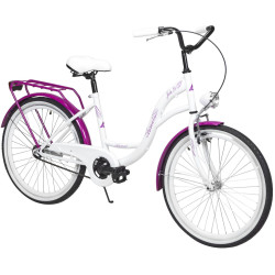 Dviratis AZIMUT Julie 24" 2025 white-violet - nuotrauka 4