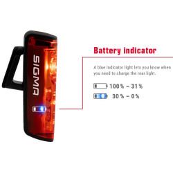 Galinė lempa Sigma Blaze RL LED + Brake Light USB - nuotrauka 1