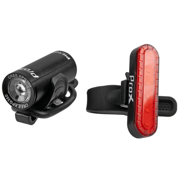 Apšvietimo komplektas ProX Pictor CREE 350Lm + 10Lm USB blac